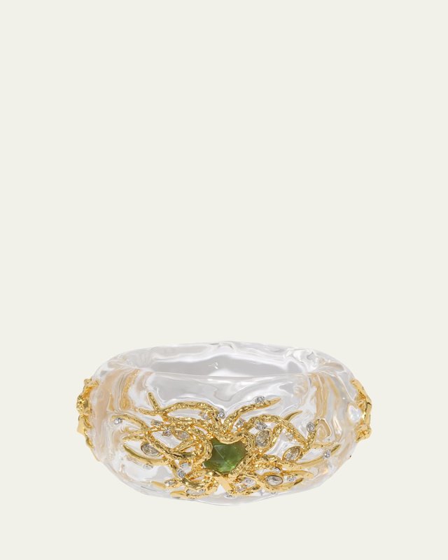 Liquid Vine Lucite Domed Hinge Bracelet